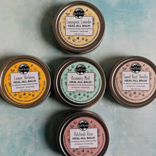 Five Metal Tins of Good Earth Brand Heal All Balm 