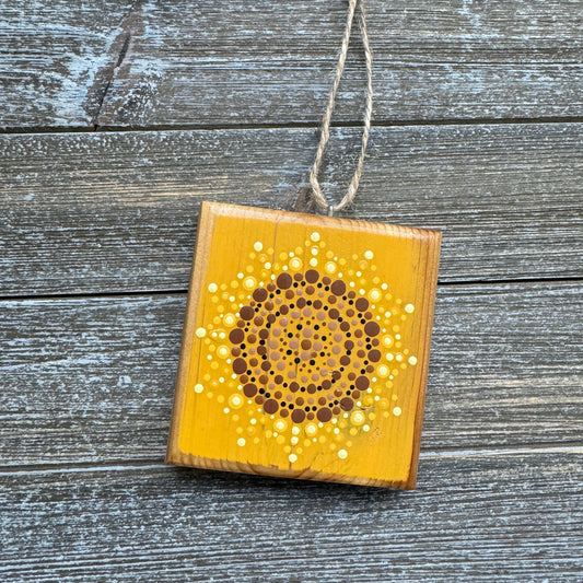 Mandala Dot Ornament - Yellow Sunflower