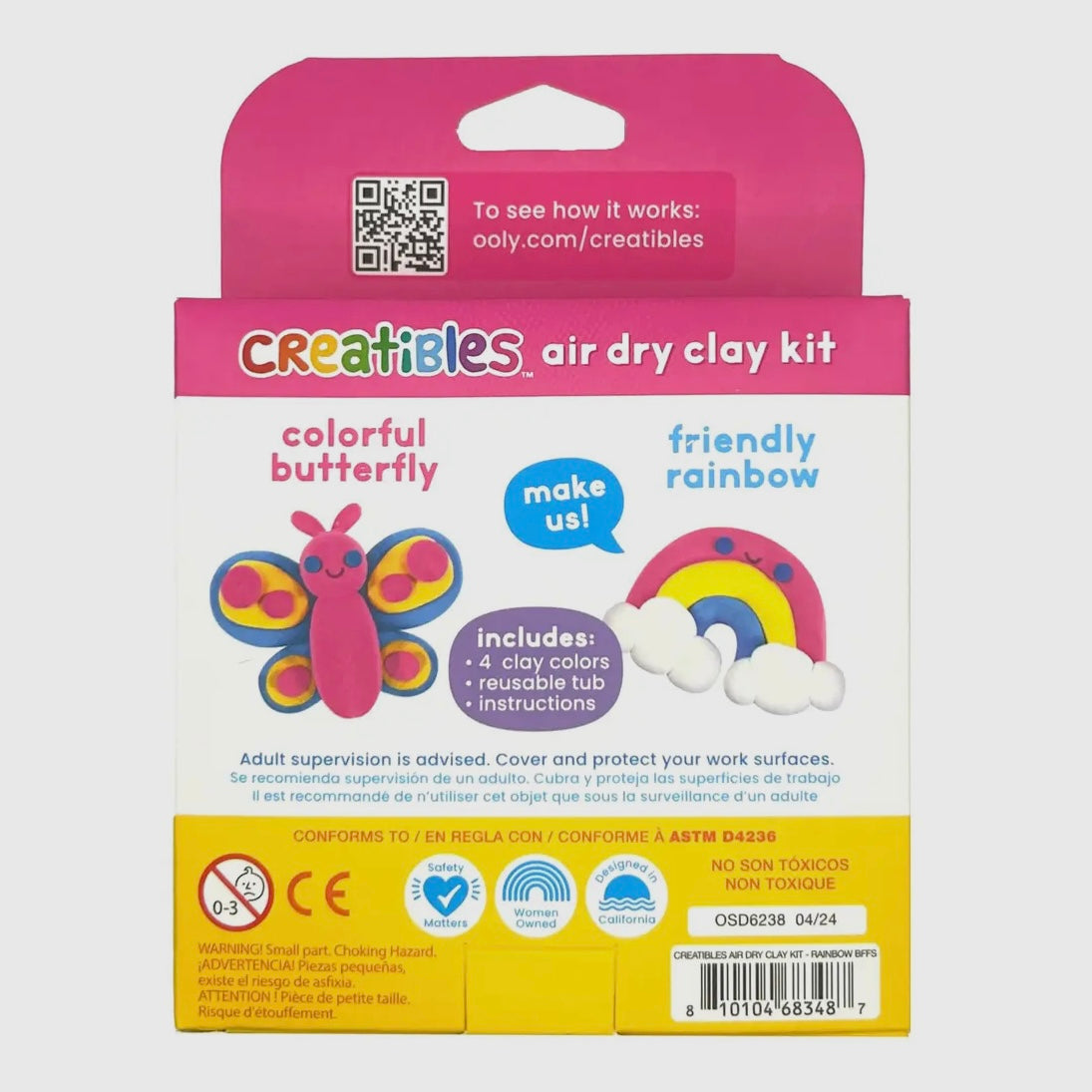 OOLY - Creatibles DIY Air-Dry Clay Kit - Rainbow BFFs