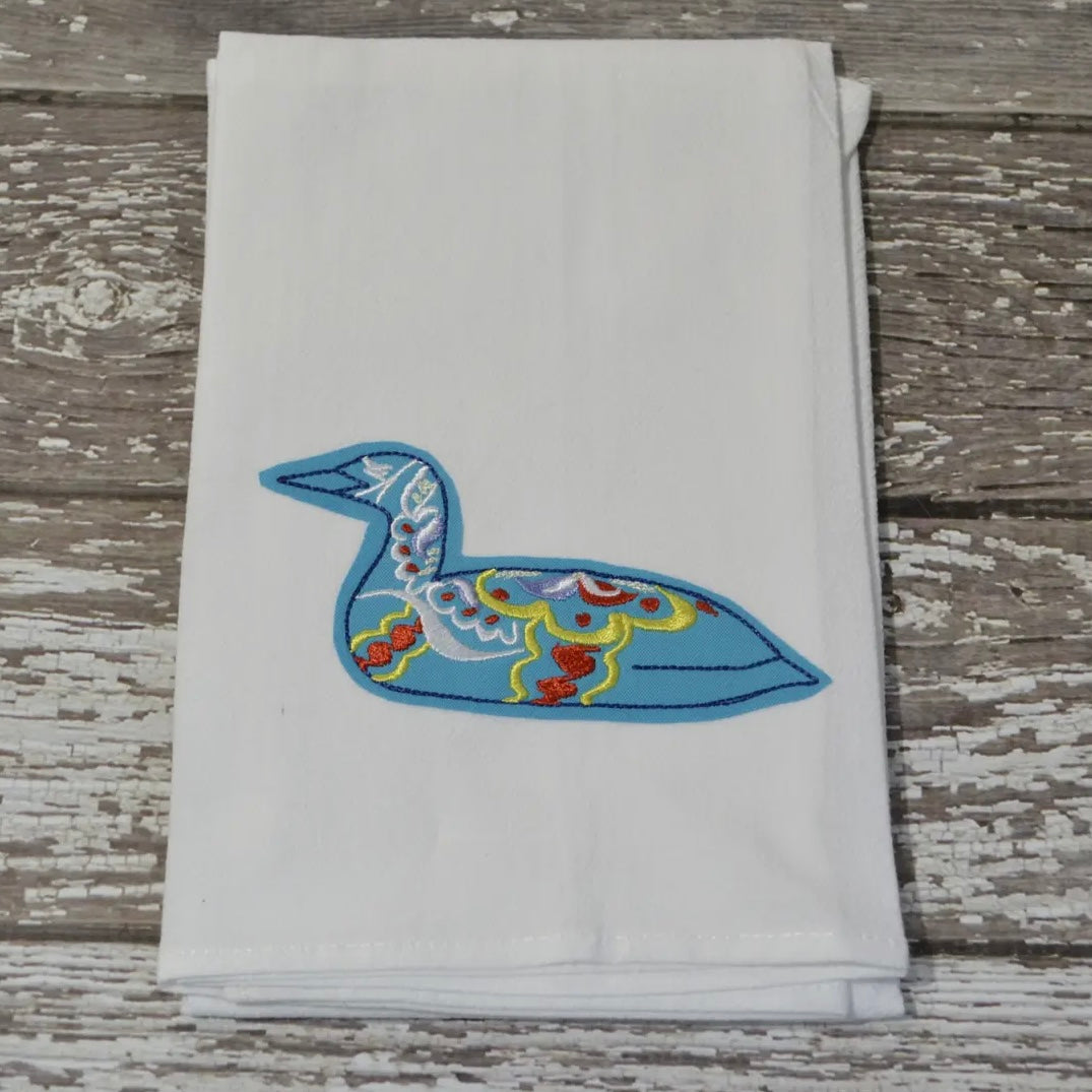 Embroidered Tea Towel - Dala Loon