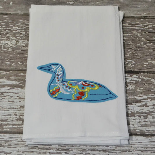Embroidered Tea Towel - Dala Loon