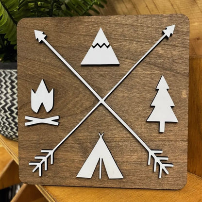 Desk Tabletop Decor - Camping Arrows