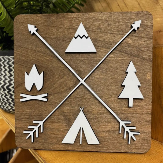 Desk Tabletop Decor - Camping Arrows