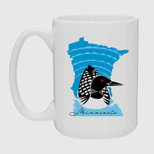 Creative Compass - Ceramic Coffee Mug - Blue MN Loon 15oz