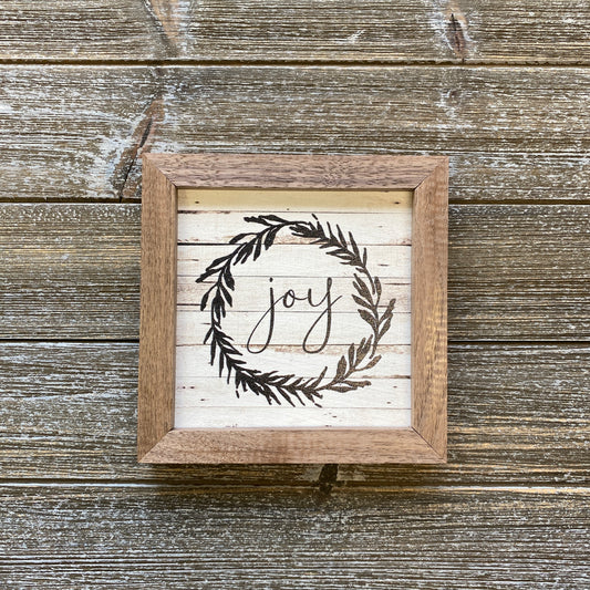 Joy Whitewash Wood Sign