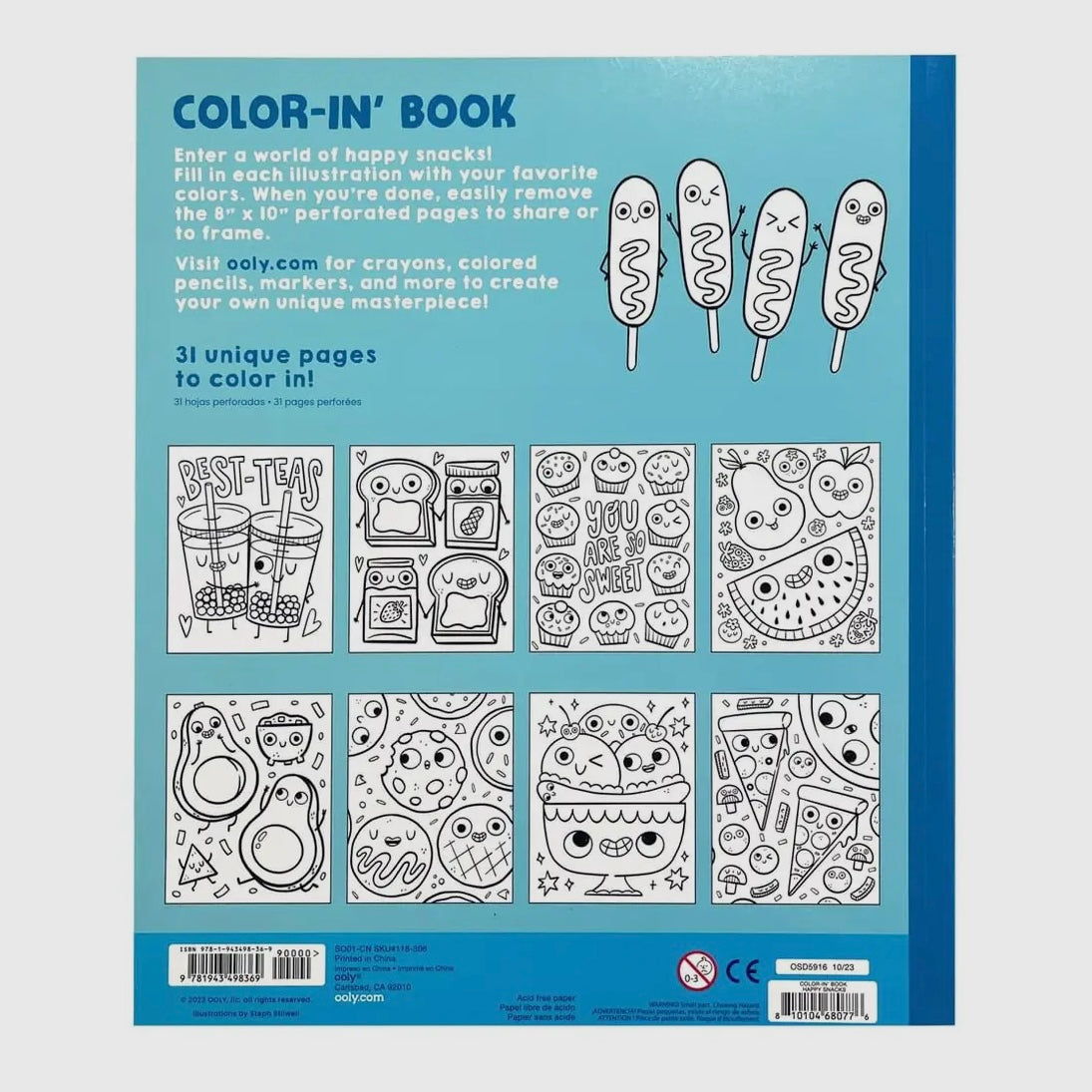 OOLY - Coloring Book - Happy Snacks