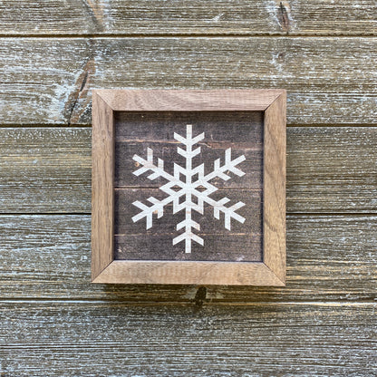 Kendrick Home - Snowflake Wood Sign - Black