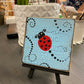 Painted Ladybug Tile on Easel - Blue and Black Dot