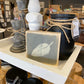 Fall Leaf Decoration - Mini Wood Sign with Gray and Beige Fall Rustic Leaf