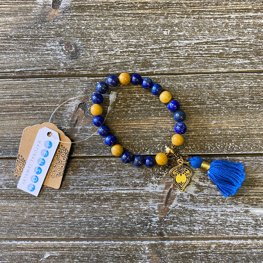 Bracelet - Lapis & Mookaite - Gold