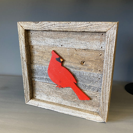 Rustic Wood Sign - Red Cardinal