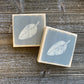 Fall Leaf Decoration - Mini Wood Sign with Gray and Beige Fall Rustic Leaf