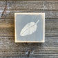 Fall Leaf Decoration - Mini Wood Sign with Gray and Beige Fall Rustic Leaf