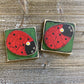 Painted Ladybug Tile on Easel - Green