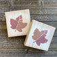 Fall Leaf Decoration - Mini Wood Sign with Red Fall Leaf