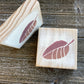 Fall Leaf Decoration - Mini Wood Sign with Red Fall Rustic Leaf
