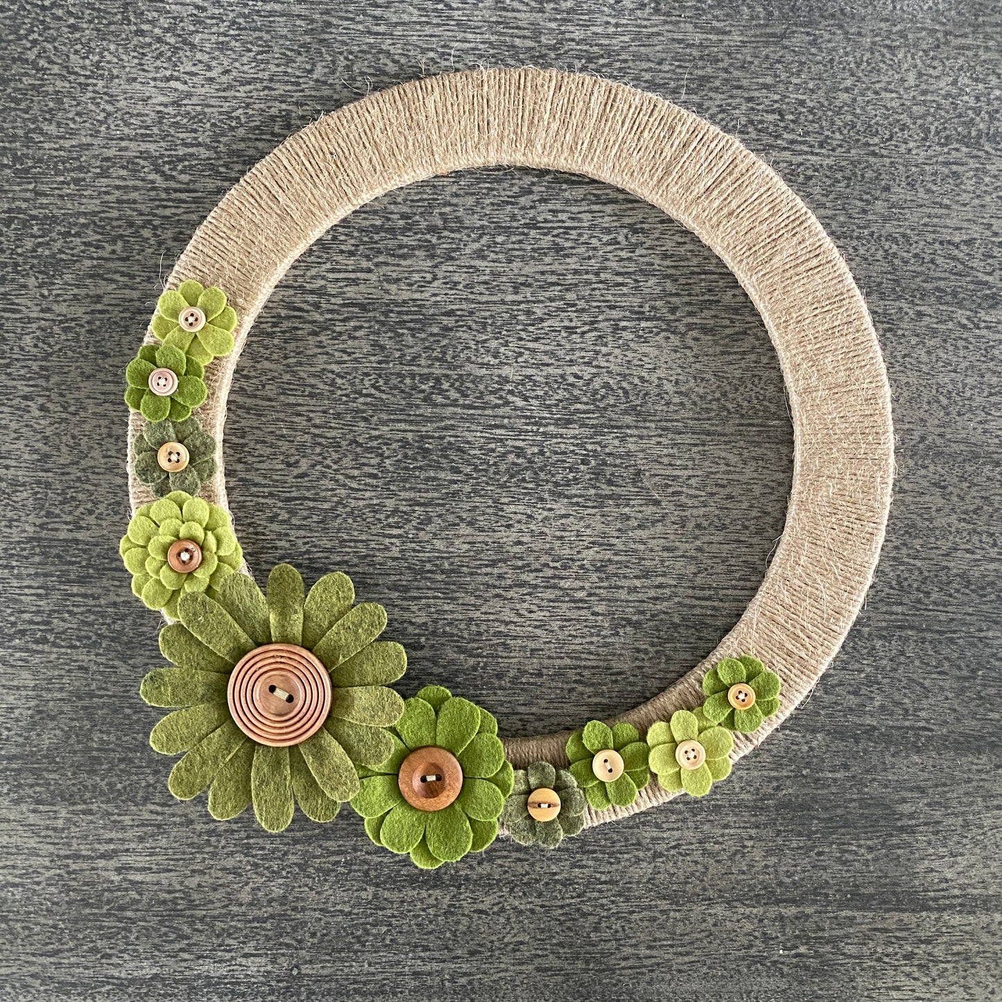 Felt Flower Wreath - Green