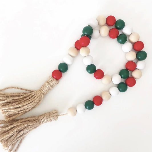 Foundations Decor - Wood Beads - Green, Red, White, Natural