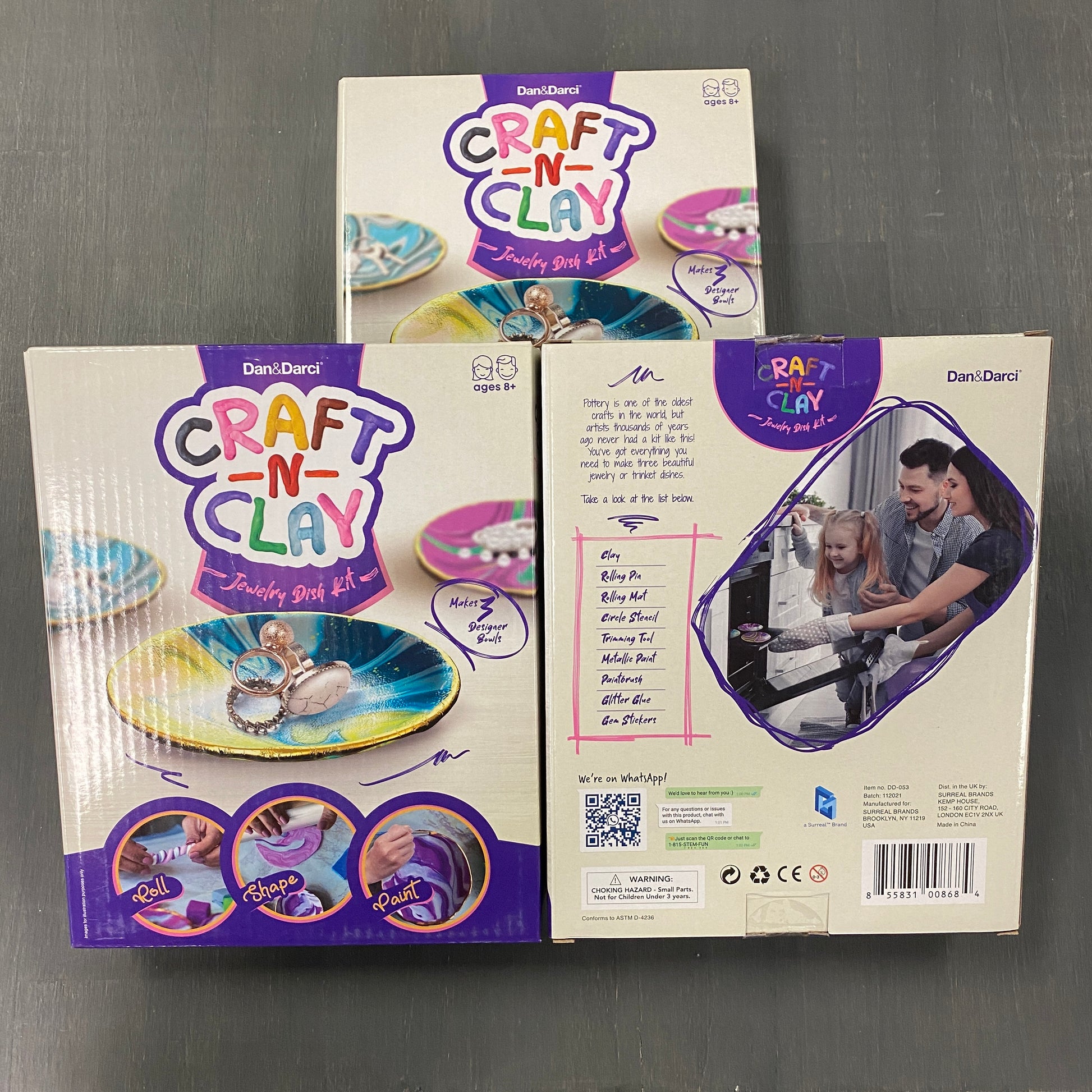 Dan&Darci Craft 'n Clay - Jewelry Dish Making Kit for Kids and Tween Girls Ages 8-14 Year Old - Best DIY Arts & Crafts Kits Gifts - Cre