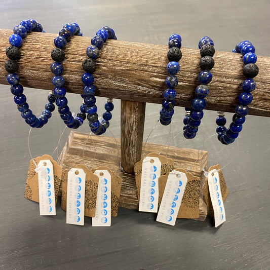 Bracelet - Lapis Lazuli with Lava