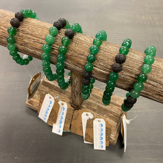 Bracelet - Green Aventurine with Lava