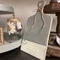 Decorative Cutting Board with Handle- Cream and Gray