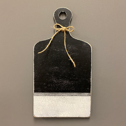 Decorative Cutting Board with Handle- Black and White