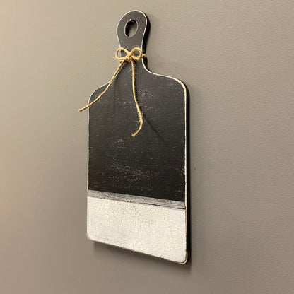 Decorative Cutting Board with Handle- Black and White