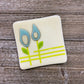 Fused Glass Trinket Tray - Blue Flower