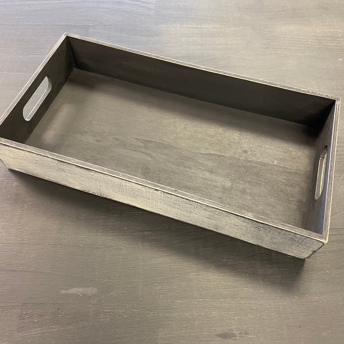 Decorative Farmhouse Serving Tray - Dark Gray