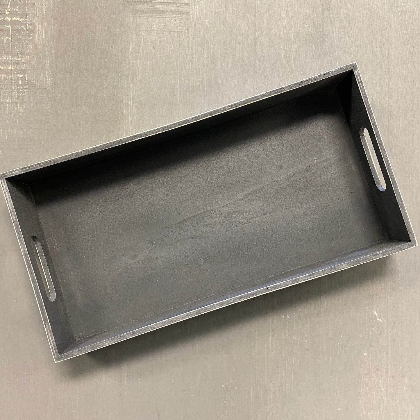 Decorative Farmhouse Serving Tray - Dark Gray