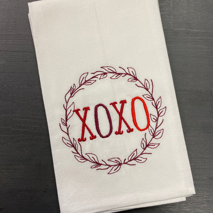Embroidered Tea Towels - Valentine's Day