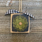 Felt Flower Ornament - Black and Green Felt Flower