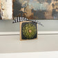 Felt Flower Ornament - Black and Green Felt Flower
