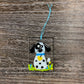 Fused Glass Suncatcher Ornament - Dog - Black and White Spots