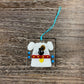Fused Glass Suncatcher Ornament - Dog - White with Red Collar