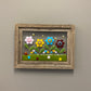 Fused Glass Window or Wall Hanging with Barnwood Frame - Daisies