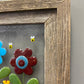 Fused Glass Window or Wall Hanging with Barnwood Frame - Daisies