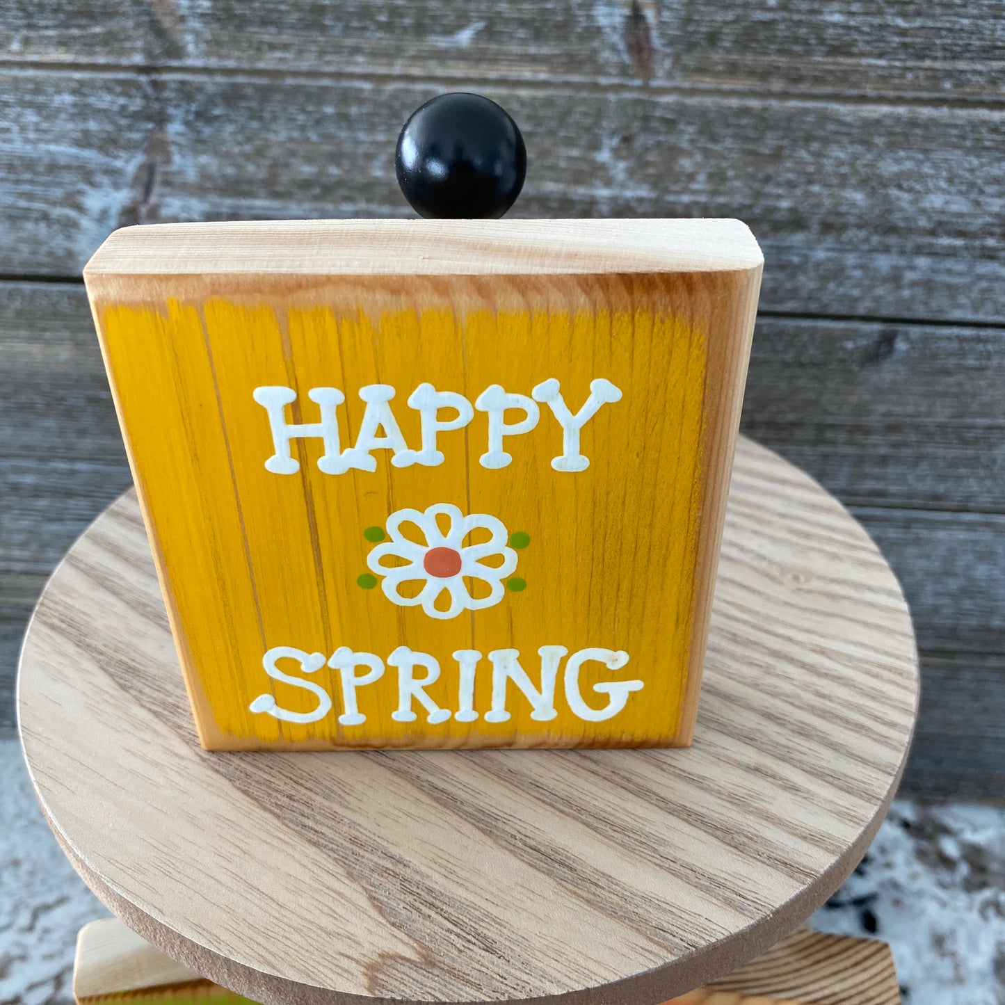 Spring Decor - Yellow Happy Spring Decoration