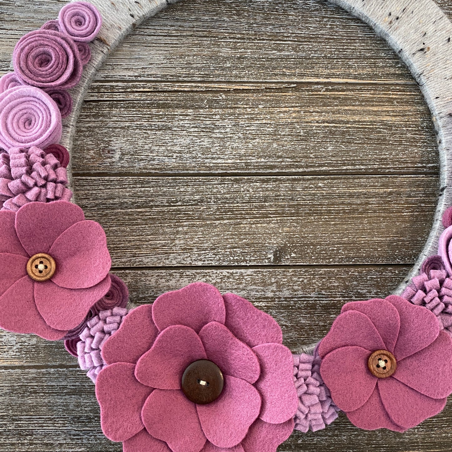Felt Flower Wreath - Pink