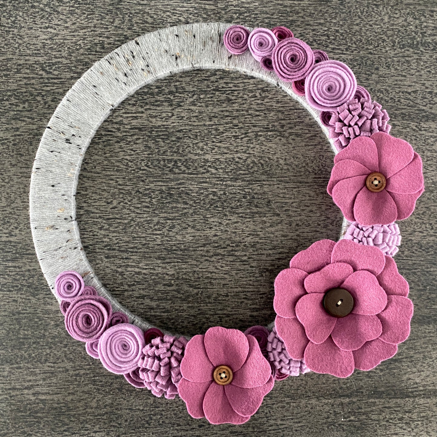 Felt Flower Wreath - Pink