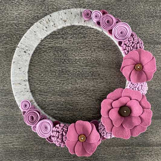 Felt Flower Wreath - Pink