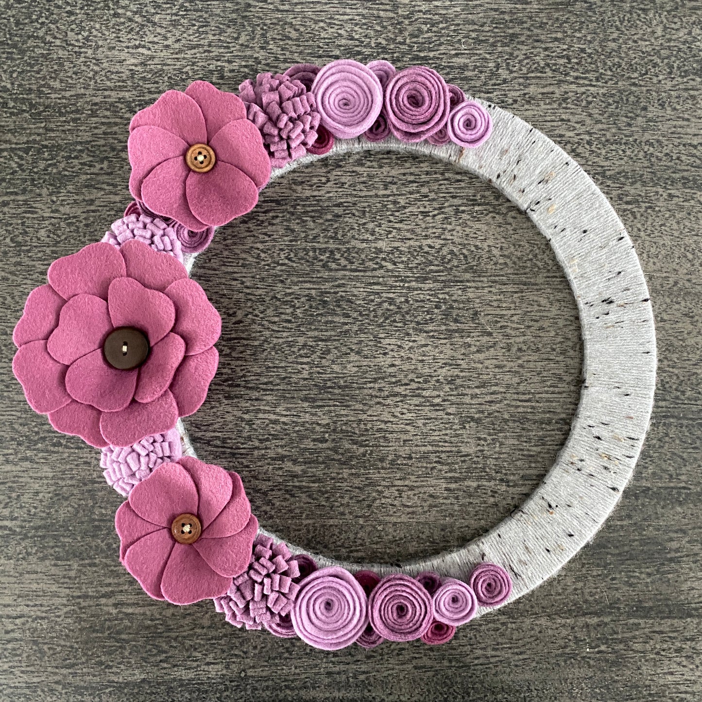 Felt Flower Wreath - Pink
