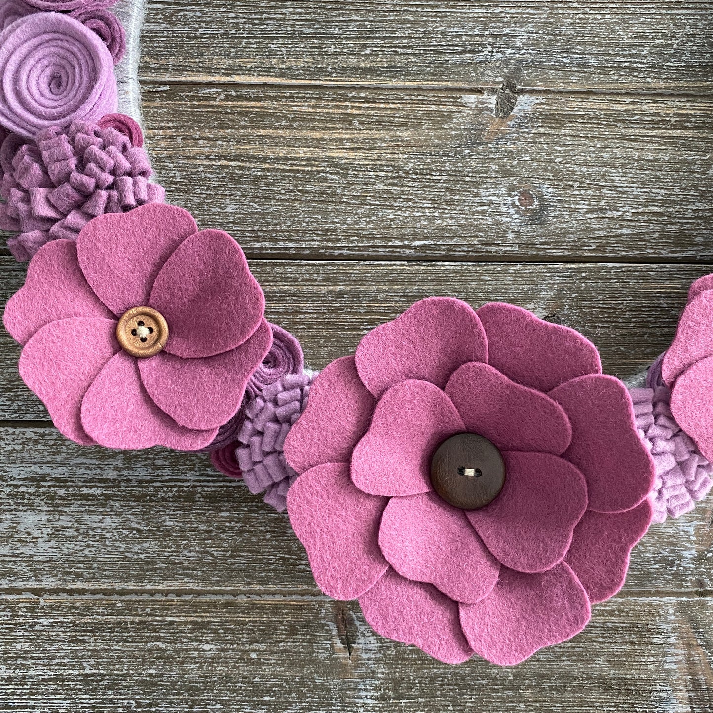 Felt Flower Wreath - Pink