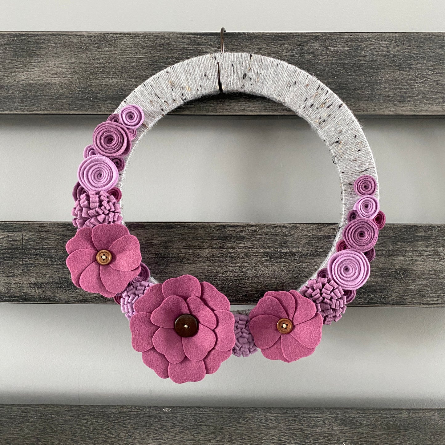 Felt Flower Wreath - Pink