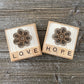 Rustic Flower Letter Tile Decor - Love and Hope Tiered Tray Decor