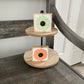 Felt Flower Decor - White and Coral