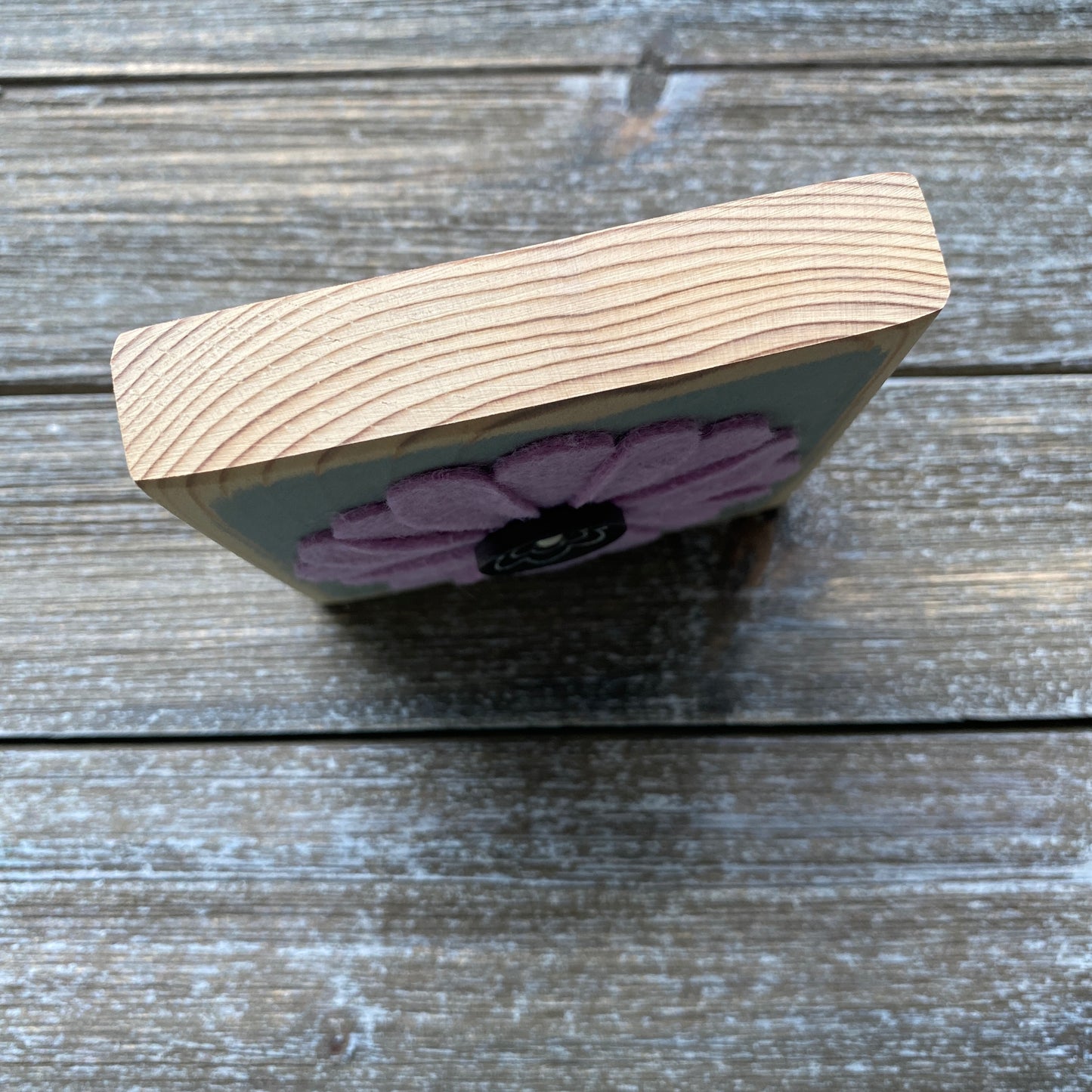 Felt Flower Decor - Gray and Purple