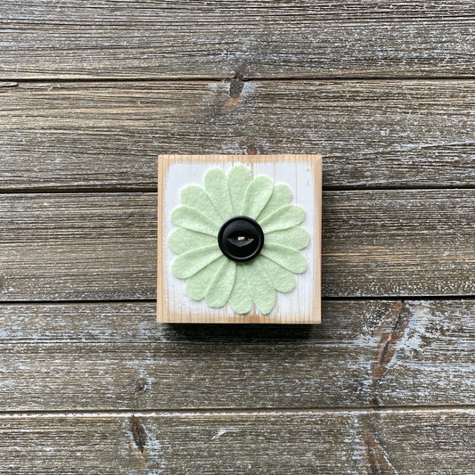 Felt Flower Decor - White and Mint Green