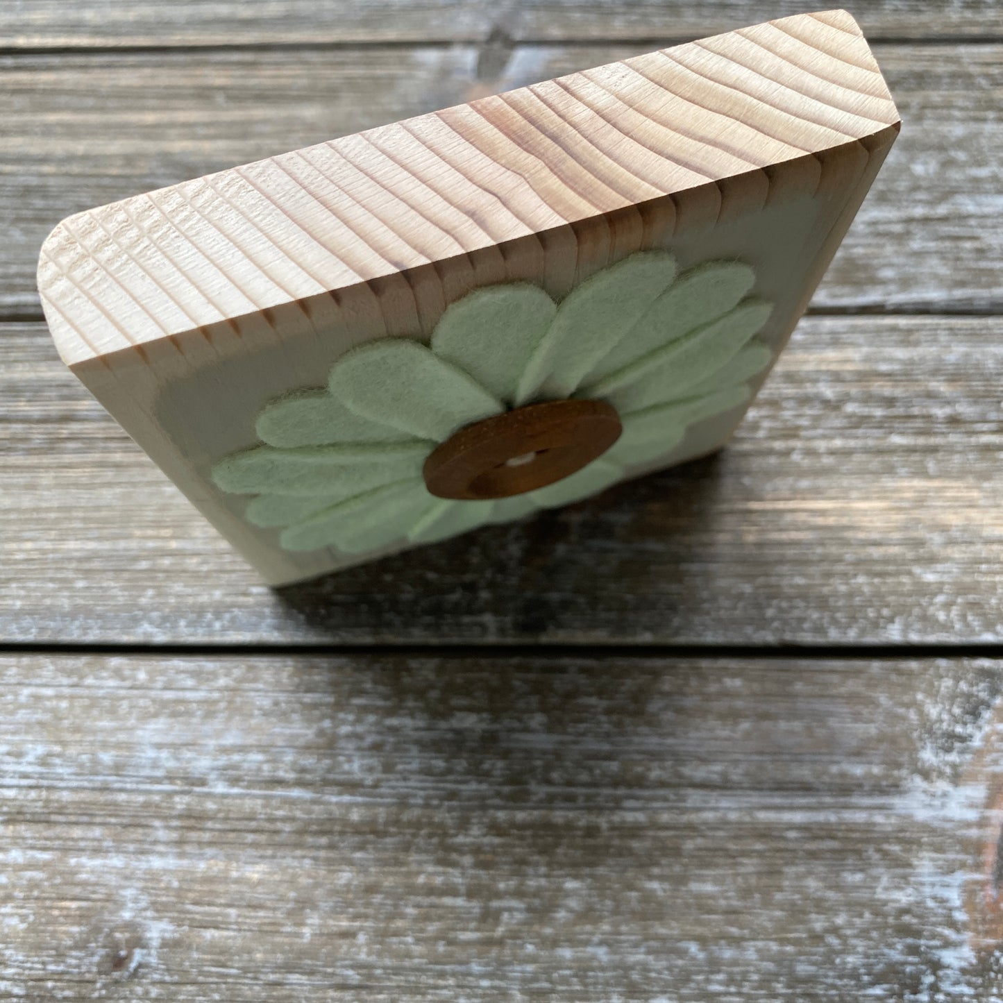 Felt Flower Decor - Beige and Mint Green